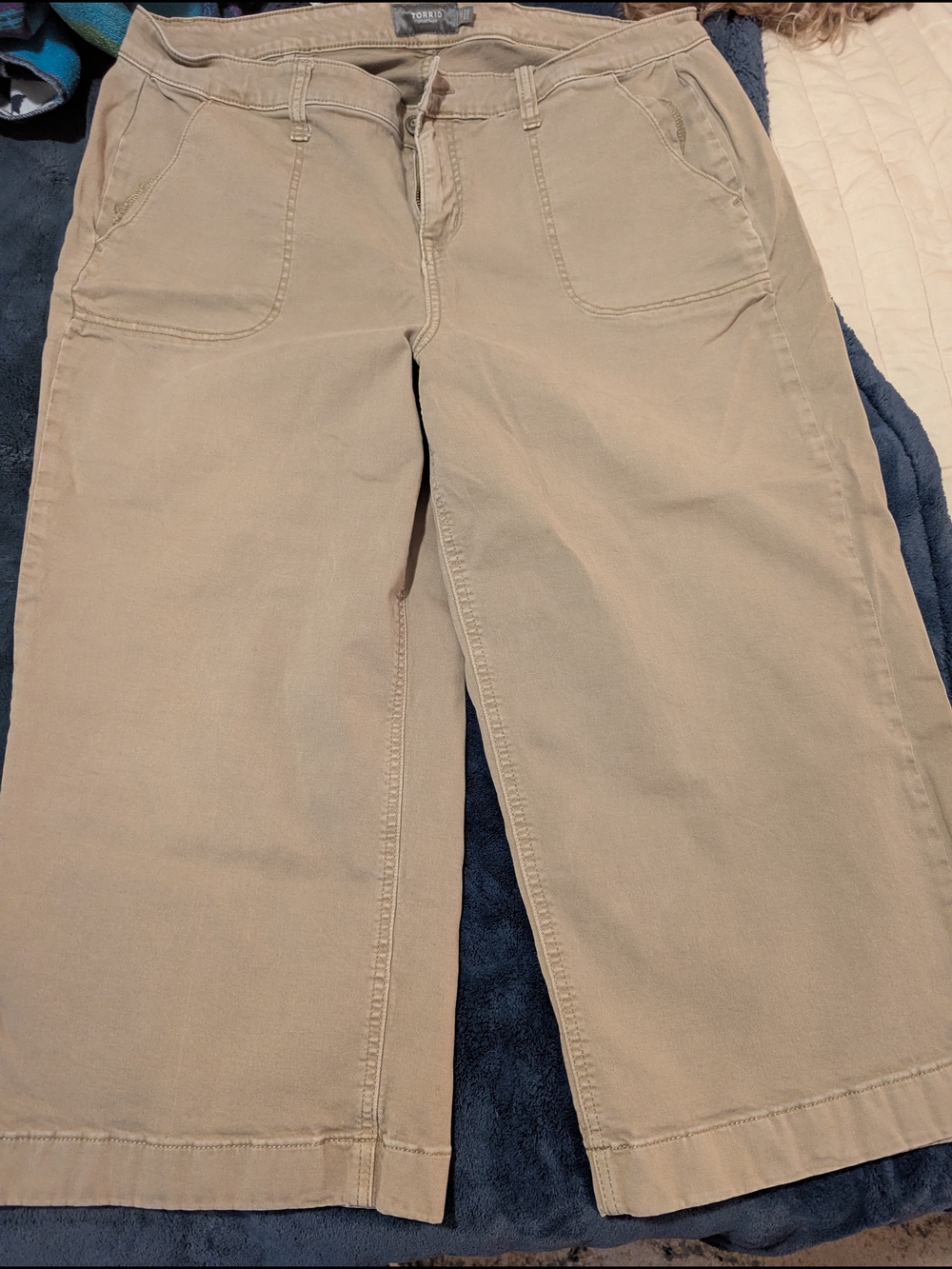 torrid Beige Cropped Wide-Leg Pants